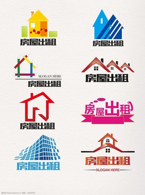 手绘房屋出租装饰图案